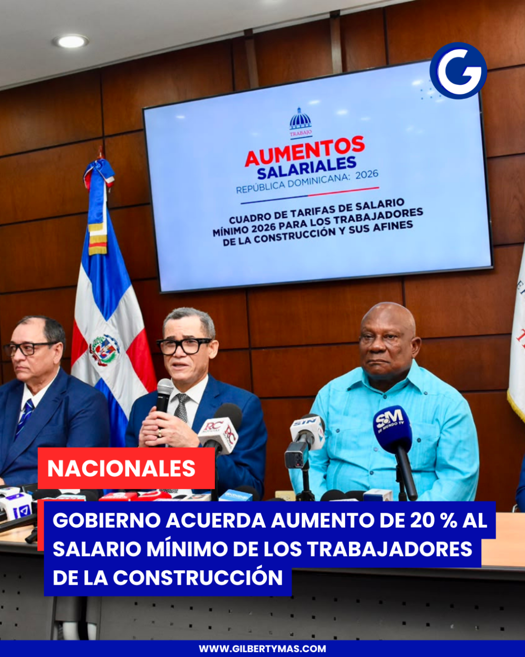 Gobierno acuerda aumento de 20 % al salario mínimo de los trabajadores de la construcción